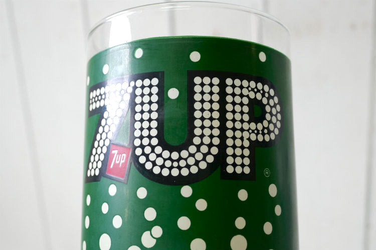 7UP セブンアップ ノベルティ レトロポップ 泡デザイン 70's ヴィンテージ ビッググラス グラス タンブラー 食器 USA