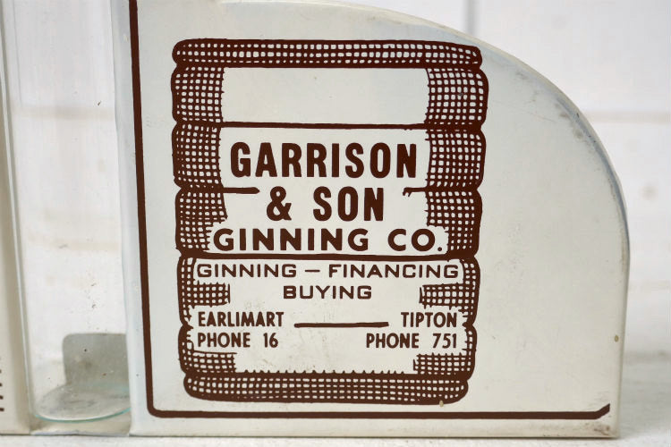 Garrison & Son Ginning Co 老舗 コットンメーカー ティン製 ヴィンテージ 試験管スタンド 卓上サイン USA