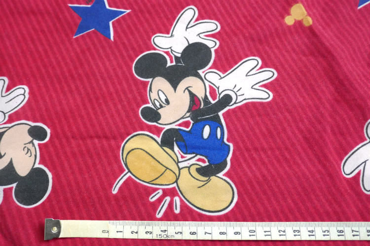 ミッキーマウス ディズニー 星 スター ストライプ ヴィンテージ ユーズドシーツ ボックスタイプ ベッドシーツ USA