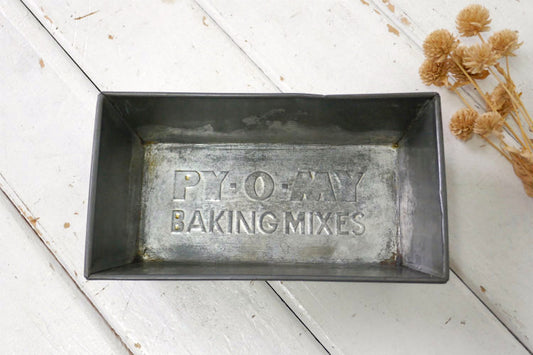 Py-O-My Baking Mixes ティン製 アドバタイジング 50's ヴィンテージ ケーキモールド 焼型 ベーキングティン パウンドケーキ 菓子型 ローフパン USA