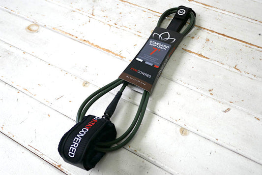 24 STAY COVERED ステイカバード USA カリフォルニア 7' STANDARD マットオリーブ サーフィン リーシュコード USA MAT OLIV