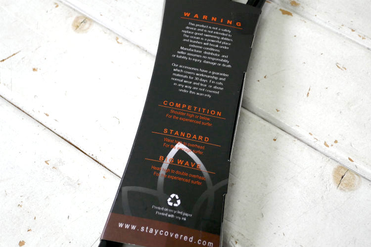 9'0'' COMP SURF LEASH コンプ ステイカバード CALF CUFF KNEE 膝 MAT BLACK マットブラックカリフォルニア リーシュ サーフィン ロングボード