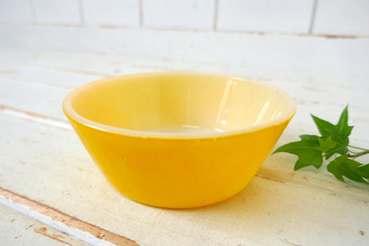 フェデラル FEDERAL GLASS イエロー 黄 ミルクガラス製 ヴィンテージ シリアルボウル 食器 USA②