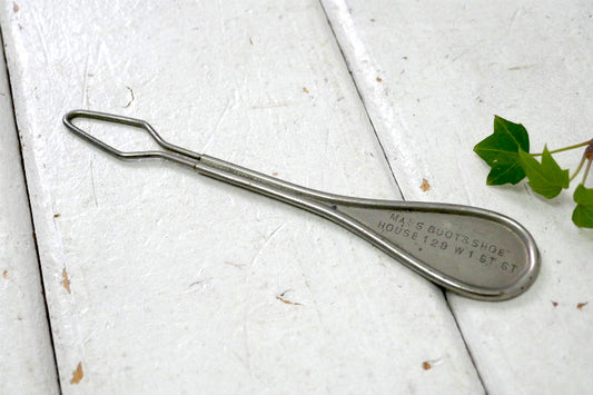 MASS BOOTS & SHOE HOUSE アドバタイジング OLD ヴィンテージ ボタンフック ブーツフック 紳士靴 USA