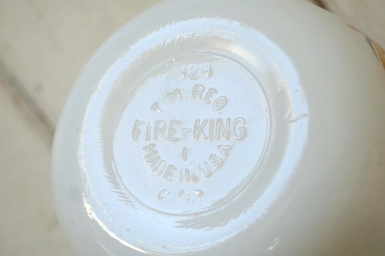FireKing ファイヤーキング Wheat ウィート 小麦柄 ミルクガラス製 カスタードカップ 食器 USA