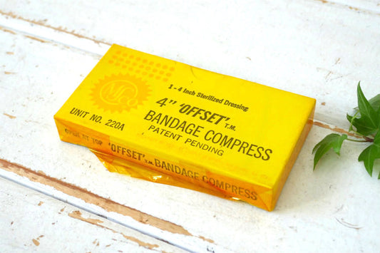 UNIT NO. 220A 4" OFFSET BANDAGE COMPRESS ファーストエイド 紙箱 パッケージ デッドストック・未開封 USA