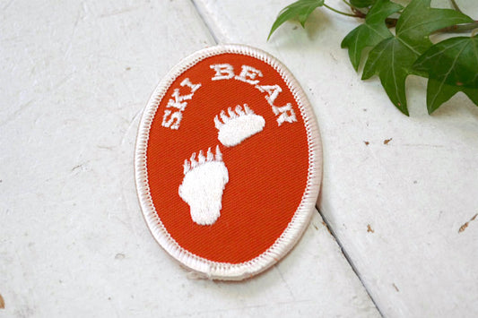 SKI BEAR 足跡 ヴィンテージ ワッペン デッドストック 刺繍ワッペン MADE IN USA