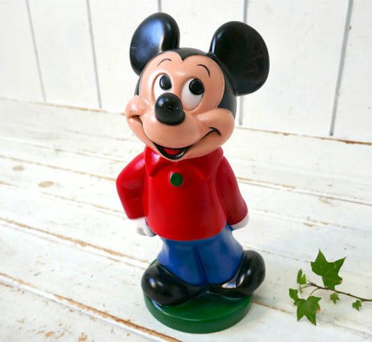 ディズニー ミッキーマウス Play Pal Plastics ビッグサイズ 70's ビンテージ 貯金箱 コインバンク ドール 人形 USA