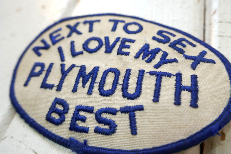 NEXT TO SEX I LOVE MY PLYMOUTH BEST アメ車 プリムス ヴィンテージ ワッペン マッスルカー ロードランナー バラクーダ