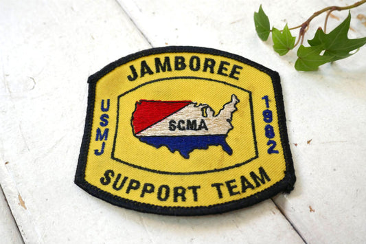 SCMA USMJ 1982 JAMBOREE SUPPORT TEAM カリフォルニア モーターサイクル 全米地図 ヴィンテージ ワッペン 刺繍 バイク ハーレーダビッドソン USA