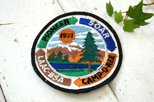 1971 PIONEER SOAR LAAC BSA CAMP O REE ボーイスカウト ヴィンテージ ワッペン 刺繍 USA