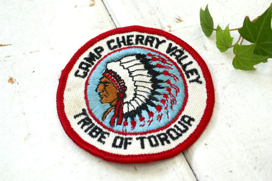 CAMP CHERRY VALLEY TRIBE OF TORQUA インディアン ボーイスカウト ヴィンテージ ワッペン 刺繍 USA