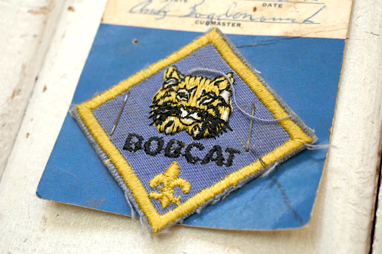 BOBCAT CUB SCOUT ボーイスカウト ヴィンテージ ワッペン 刺繍 猫 ねこデッドストック シート付き USA 青少年育成団体