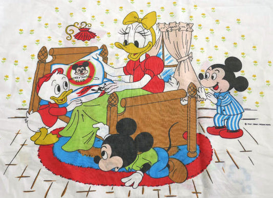 ミッキー&フレンズ レトロ柄 ミッキー ミニー ドナルドダック ダックテイル 70's ヴィンテージ ピローケース 枕カバー USA