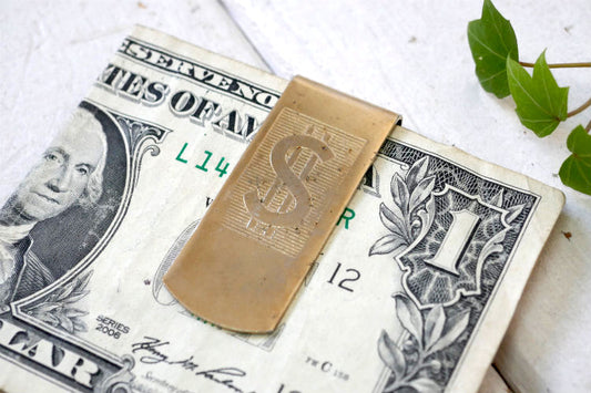 アメリカドル $モチーフ ゴールドトーン ヴィンテージ マネークリップ USA ファッション ビンテージアクセサリー