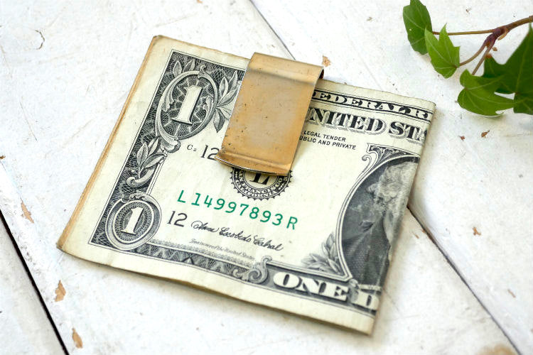 アメリカドル $モチーフ ゴールドトーン ヴィンテージ マネークリップ USA ファッション ビンテージアクセサリー