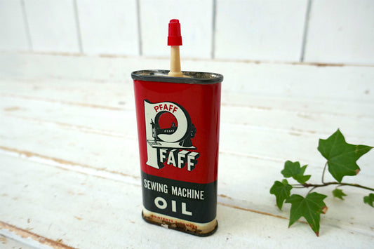 1862's~ PFAFF SEWING MACHINE OIL ミシン ソーイング ヴィンテージ OLD ティン製 オイル缶 油差し USA