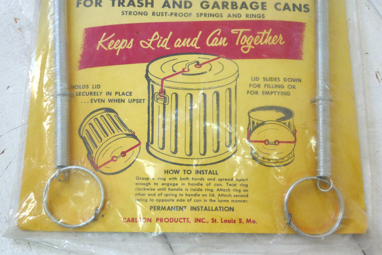 Carlson Products Inc スプリング製 デッドストック ヴィンテージ ゴミ箱 蓋 留め金具 USA