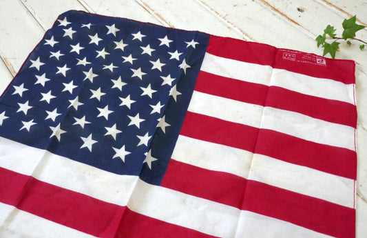 Paris Accessories Inc アメリカ合衆国 アメリカンフラッグ 星条旗 コットン100% 1970~80's ヴィンテージ バンダナ ハンカチ