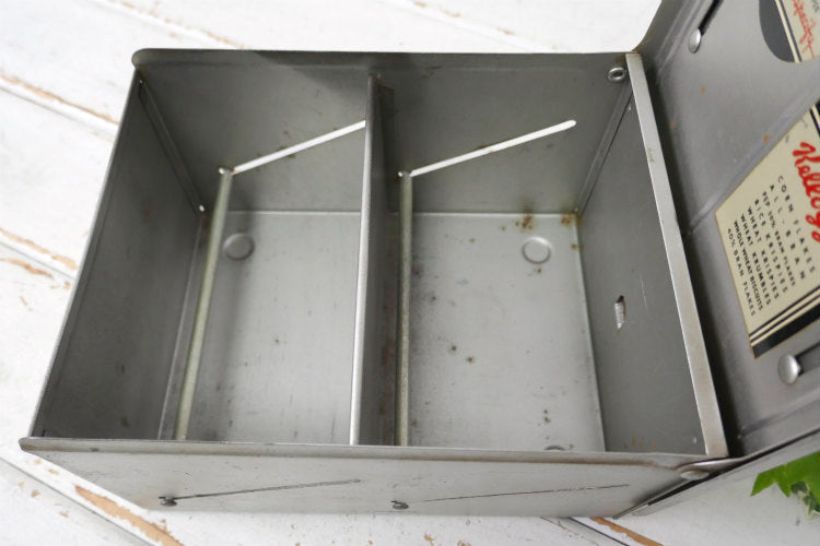 Kellogg's ケロッグ シリアル 1938 -1939 メタル製 アドバタイジング ヴィンテージ レシピ ファイル ボックス レシピケース USA