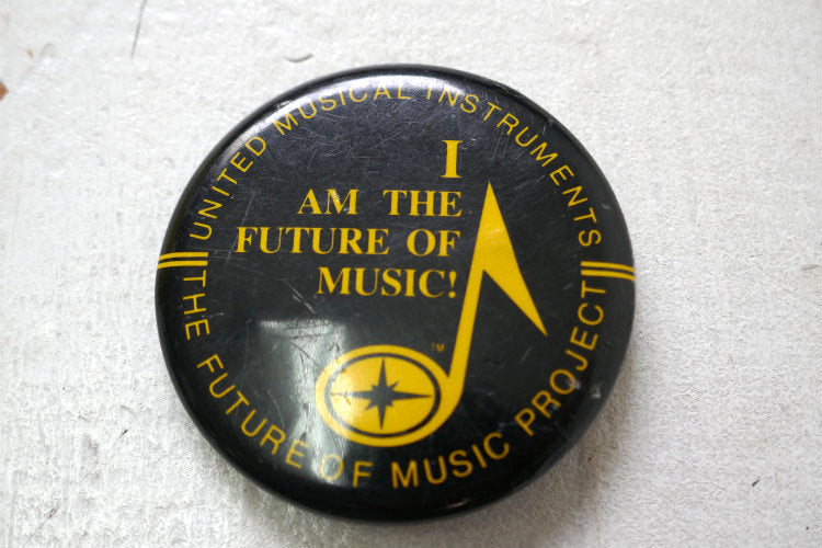 I AM THE FUTURE OF MUSIC 音楽 ♪ ミュージカル 未来プロジェクト USA ヴィンテージ 缶バッジ