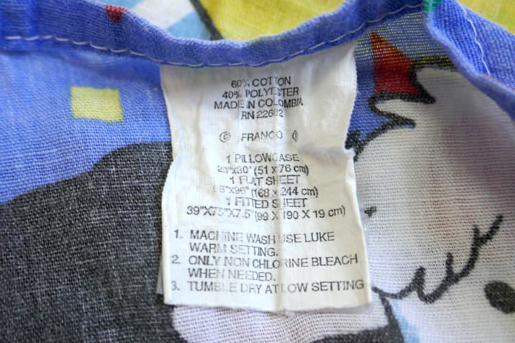 Franco Puppy 子犬 犬 パピー ハート 星 水玉 ヴィンテージ ユーズドシーツ ボックスシーツ ベッドシーツ