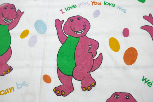 Barney & Friends バーニー&フレンズ 恐竜柄 ユーズドシーツ キャラクターシーツ(フラットタイプ) USA