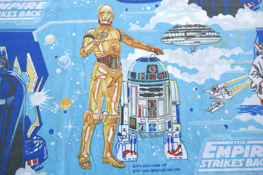 STAR WARS スターウォーズ Empire Strikes Back アメコミ ダースベイダー ヨーダ C-3PO R2-D2 70's ヴィンテージ ユーズドシーツ (フラットタイプ) USA