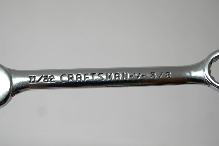 クラフトマン 11/32 CRAFTSMAN -V- 3/8 ヴィンテージ レンチ スパナ コンビネーションレンチ USA 工具 DIY