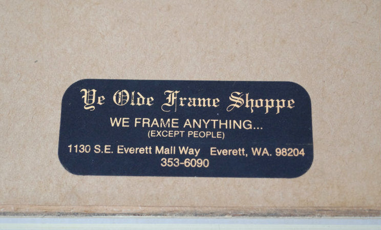 Ye Olde Frame Shoppe アールヌーヴォー 花柄 刺繍 アンティーク 木製フレーム ウォールデコ 壁飾り USA