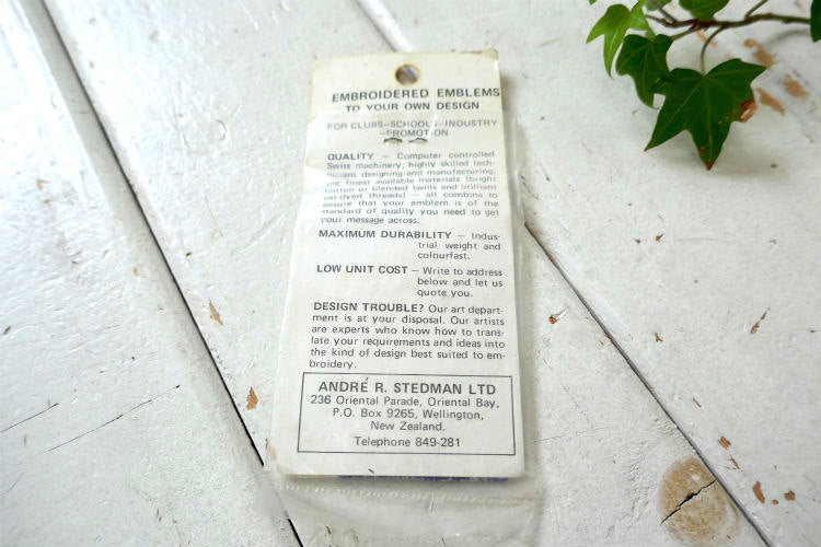 NEW ZEALAND ニュージーランド1970's 国旗 WIVVIT ヴィンテージ ワッペン 刺繍 デッドストック パッケージ付き