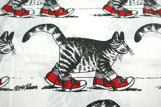 クリバンキャット 赤いスニーカーを履いたネコ 猫 80's ヴィンテージ ユーズドシーツ ハーフザイズ (1/2) USA