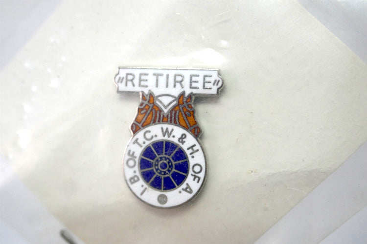 RETIREE 馬 I.B.OF T.C. W.&H.OF A. チームスターズ 労働者組合 ピンズ USA ピンバッジ デッドストック