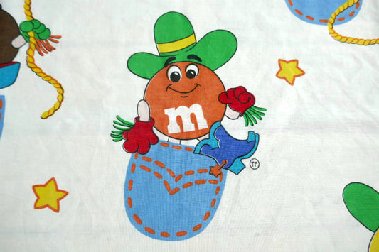 M&M's エムアンドエムズ チョコレート ウエスタン カウボーイ 70's ヴィンテージ カーテン 生地 ファブリック リメイク USA