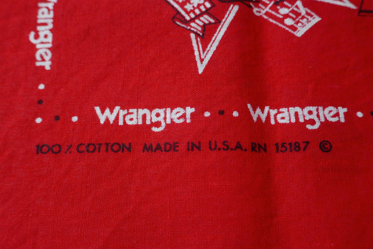 Wrangler ラングラー ウィリーネルソン カントリー歌手 70's ヴィンテージ バンダナ ハンカチ USA