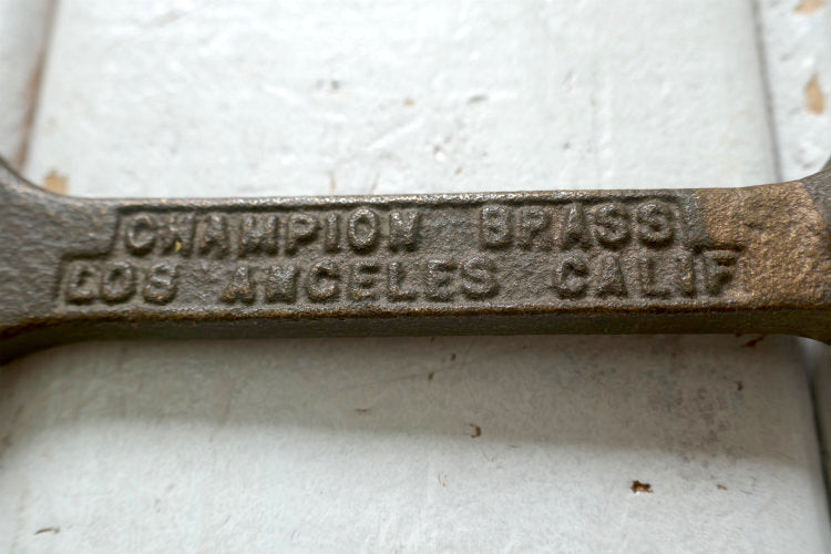 CHAMPION BRASS LOS ANGELES CALIF チャンピオン スプリンクラーヘッドレンチ ビンテージ 工具 真鍮製 USA