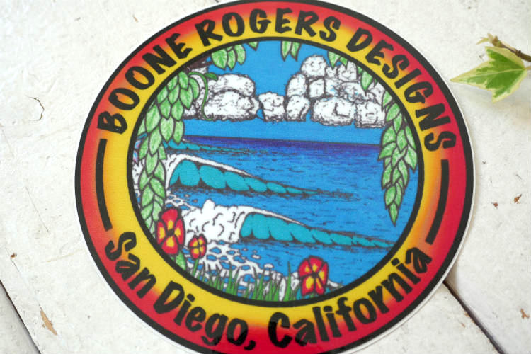 BOONE ROGERS DESIGNS ブーン ロジャース サーフボード オリジナル アート ステッカー サンディエゴ カリフォルニアUSA サーフィン
