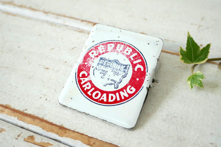 REPUBLIC CARLOADING 鉄道 トラック輸送 貨物輸送会社 アドバタイジング ヴィンテージ クリップ USA