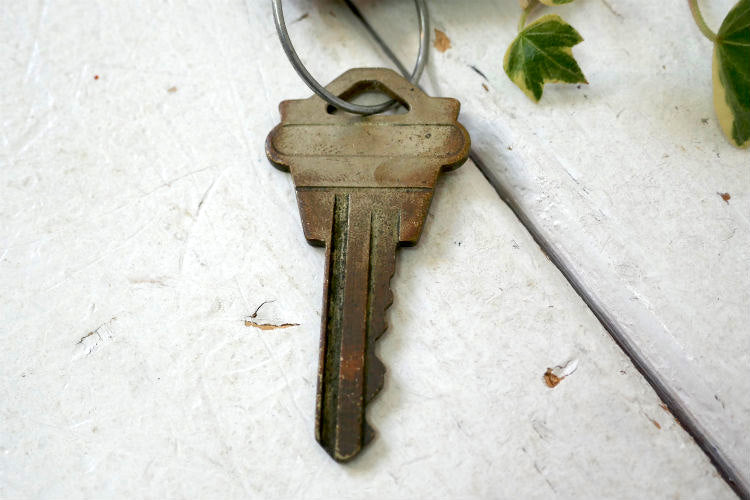 The Brown Fence & Wire Company 真鍮製 プレート ヴィンテージ キーホルダー 鍵1本付き USA