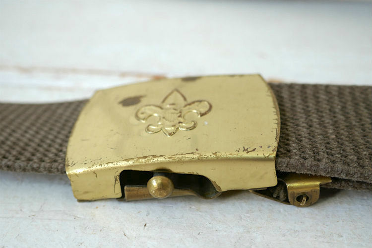 BOY SCOUT ボーイスカウト BSA Solid Brass 真鍮製 カーキ 70's ヴィンテージ ベルトガチャベルト USA