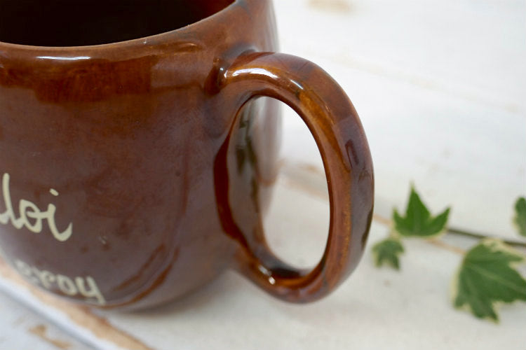 Kava Craft Hawaii ハワイ Leloi セラミック製 ウッド柄 70's ヴィンテージ マグカップ カップ 食器 ②