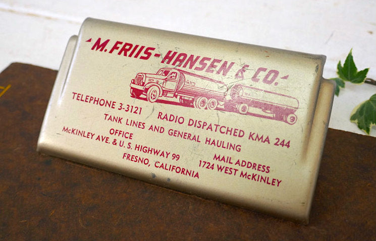 M. FRIIS HANSEN&CO 運送会社 タンクローリー アドバタイジング 定規付き 50's ヴィンテージ クリップボード バインダー USA