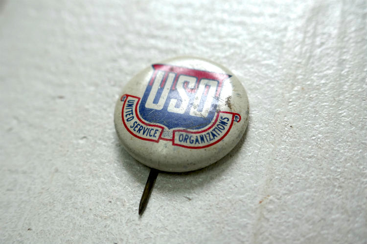 USO 1941's 米国軍隊 WWⅡ ヴィンテージ アクセサリー ミリタリー USA 缶バッジ 小物 第二次世界大戦