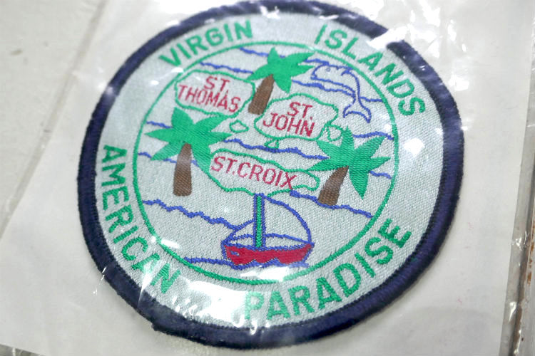 1970y バージン諸島 VIRGIN ISLANDS AMERICAN PARADISE ヴィンテージ ワッペン 刺繍 パッチ デッドストック