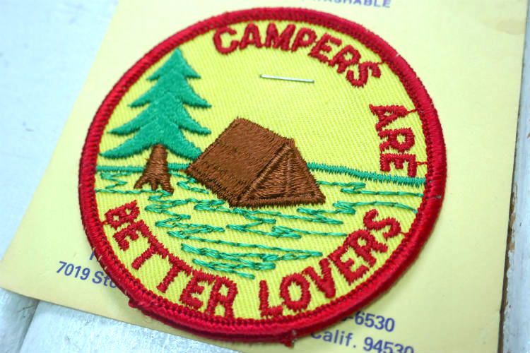 CAMPERS ARE BETTER LOVERS 1970y キャンプ テント デッドストック ヴィンテージ 刺繍 ワッペン パッチ USA
