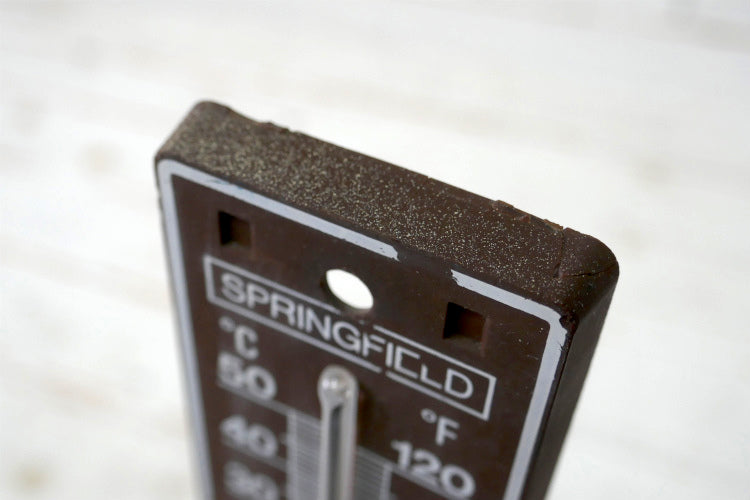 SPRINGFIELD PRODUCT NO. 7203 ブラウン ヴィンテージ 温度計 サーモメーター 壁飾り 店内装飾 USA