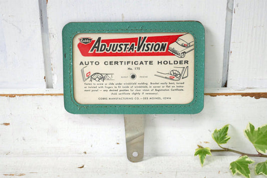 1940~1950y ADJUST-A-VISION 自動車 アメ車 レジストレーション 登録証 デッドストック ヴィンテージ 証明書ホルダー カーアクセサリー USA