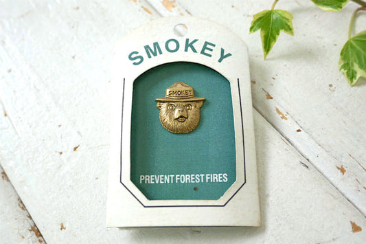 SMOKEY BEAR スモーキーベア 熊 クマ 森林火災防止 キャラクター オフィシャル デッドストック ビンテージ ピンズ ピンバッジ MADE IN USA