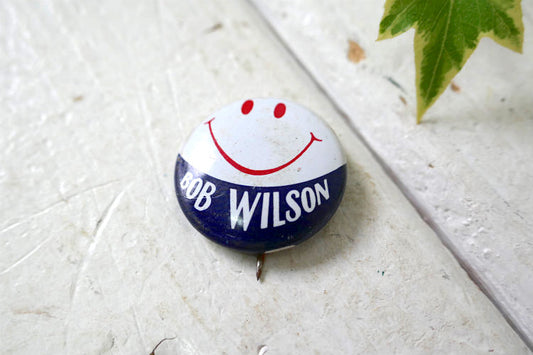 スマイル BOB WILSON ヴィンテージ 缶バッジ USA ファッション アクセサリー
