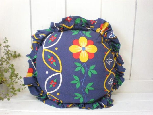 USA 花柄ヴィンテージ・クッション